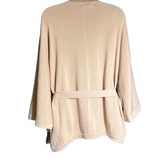 Satva Women's Flared Long Sleeve Antara Wrap Belted Cardigan in Tan Size L NWT - Picture 4 of 9